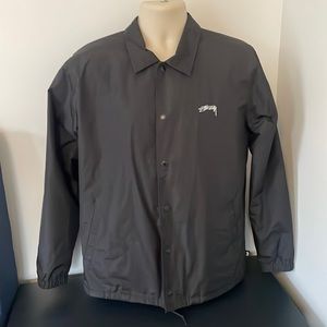 Black Stussy Button Up Jacket